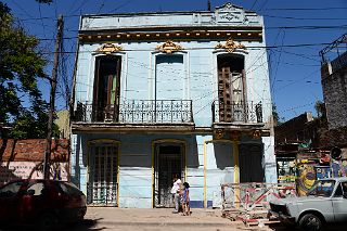24 Light Blue Building On The Way From Caminito To Stadium of the Boca Juniors La Boca Buenos Aires